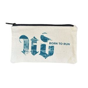 Urban Decay Cream Canvas UD Born To Run Graphic Promo Makeup Pouch Cosmetics Bag